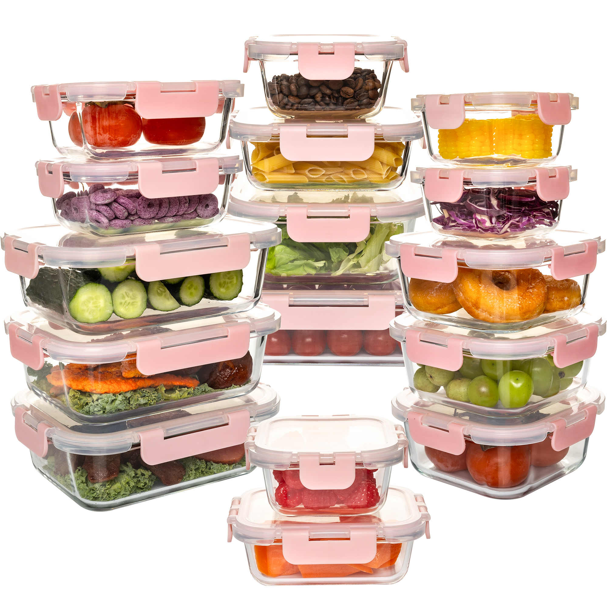 Glass Meal Prep Container - 16-Piece Glass Food Storage Containers Set,