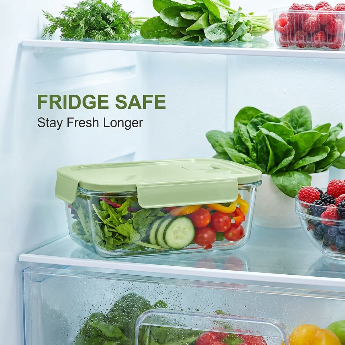 BPA-Free Green Glass Lunch Box - Glass Meal Prep Container review and price
