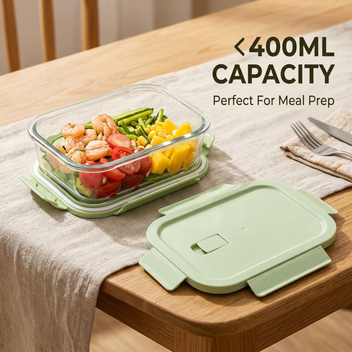 BPA-Free Green Glass Lunch Box - Glass Meal Prep Container review and price