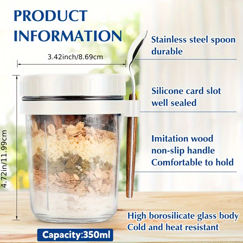 1pc/2pcs Glass Oatmeal Cup, Ov - Glass Meal Prep Container review and price
