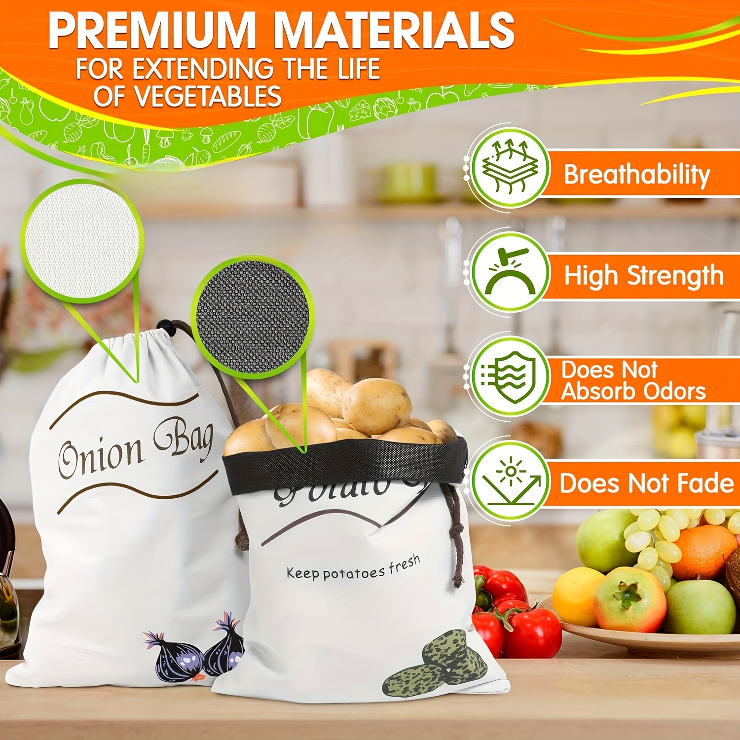 2pcs Reusable Vegetable Storag - Food Storage Roots review and price