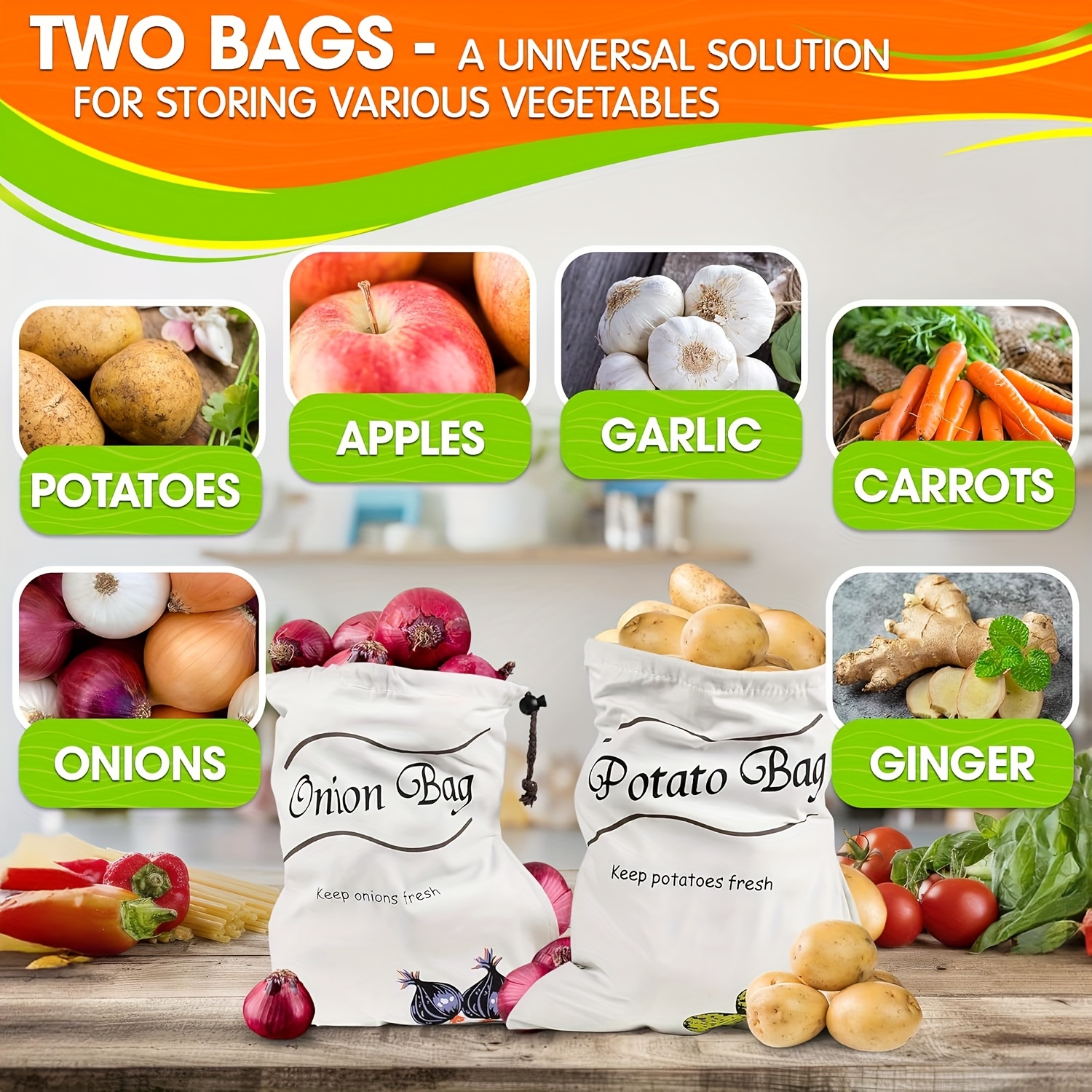 2pcs Reusable Vegetable Storag - Food Storage Roots review and price
