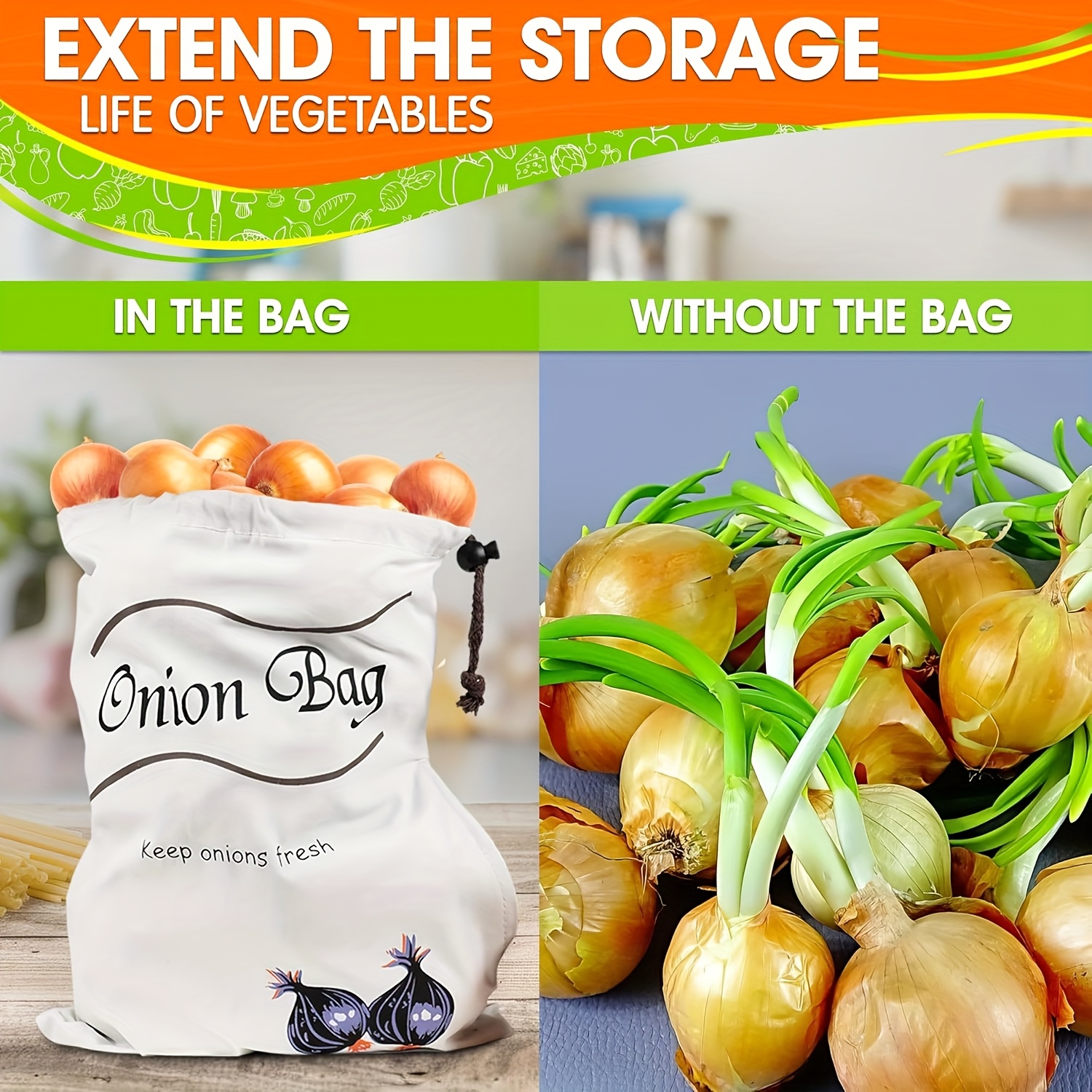 2pcs Reusable Vegetable Storag - Food Storage Roots review and price