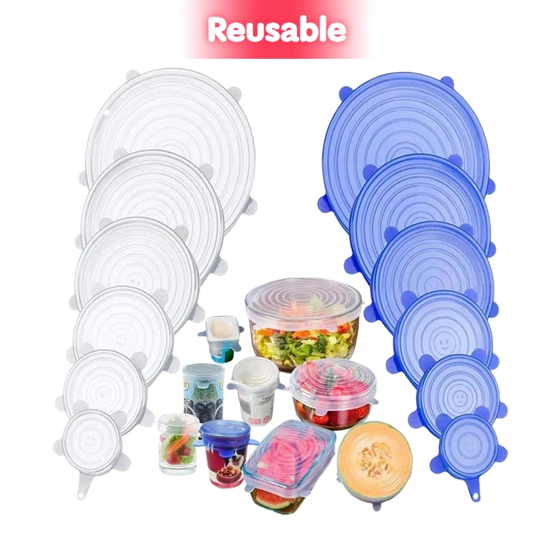 6PCS Stretch Silicone Covers R - Silicone Stretch Lid review and price