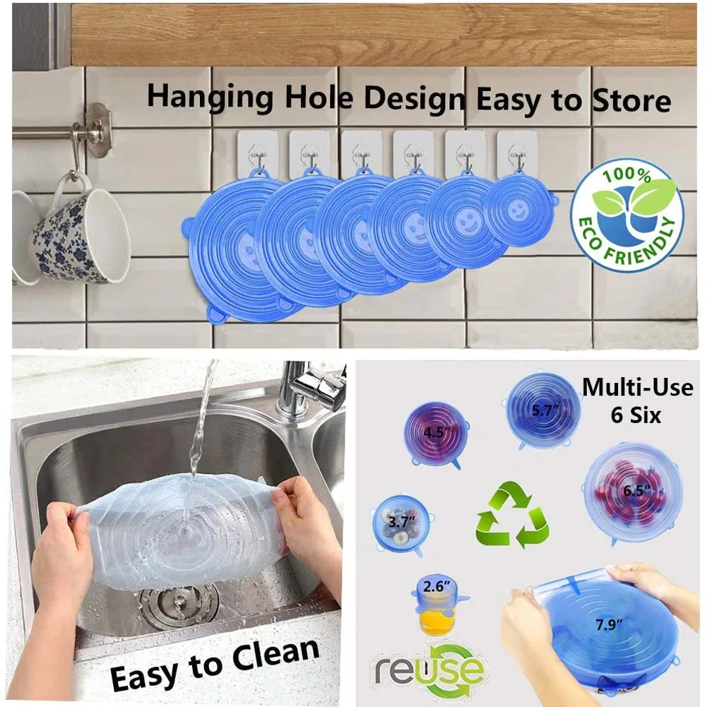 6PCS Stretch Silicone Covers R - Silicone Stretch Lid review and price