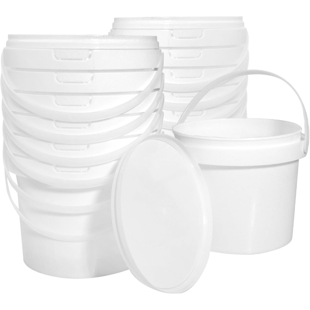 13 Pack White Plastic Bucket 1 - Food Storage Quart Containers review and price
