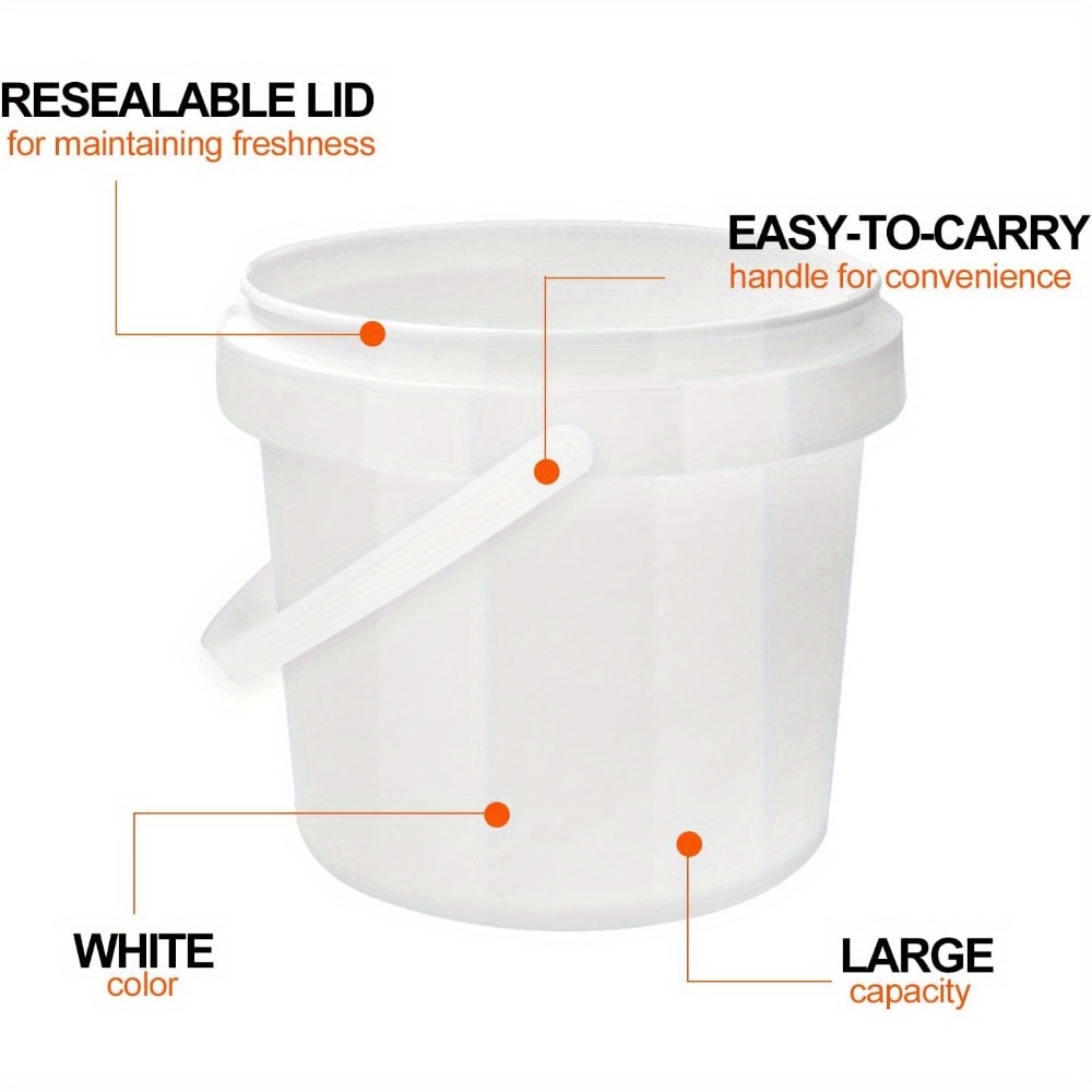 13 Pack White Plastic Bucket 1 - Food Storage Quart Containers review and price