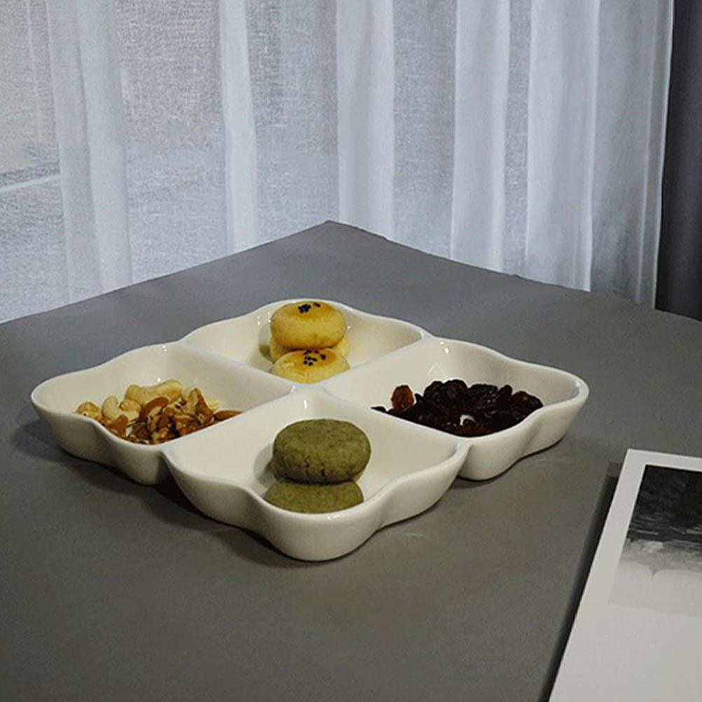 4 Compartment Ceramic Snack Di - Storage Food Tray review and price