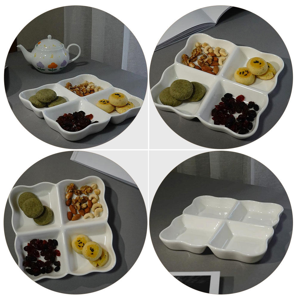 4 Compartment Ceramic Snack Di - Storage Food Tray review and price
