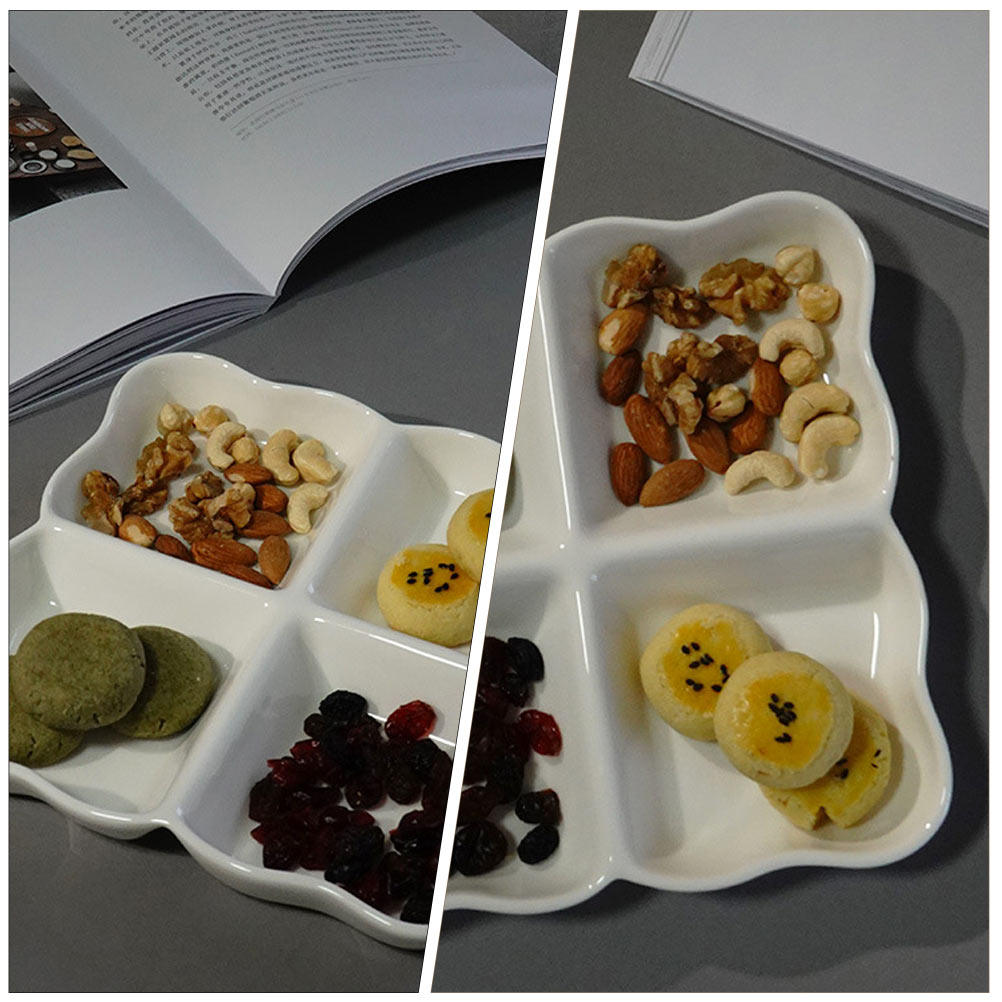 4 Compartment Ceramic Snack Di - Storage Food Tray review and price