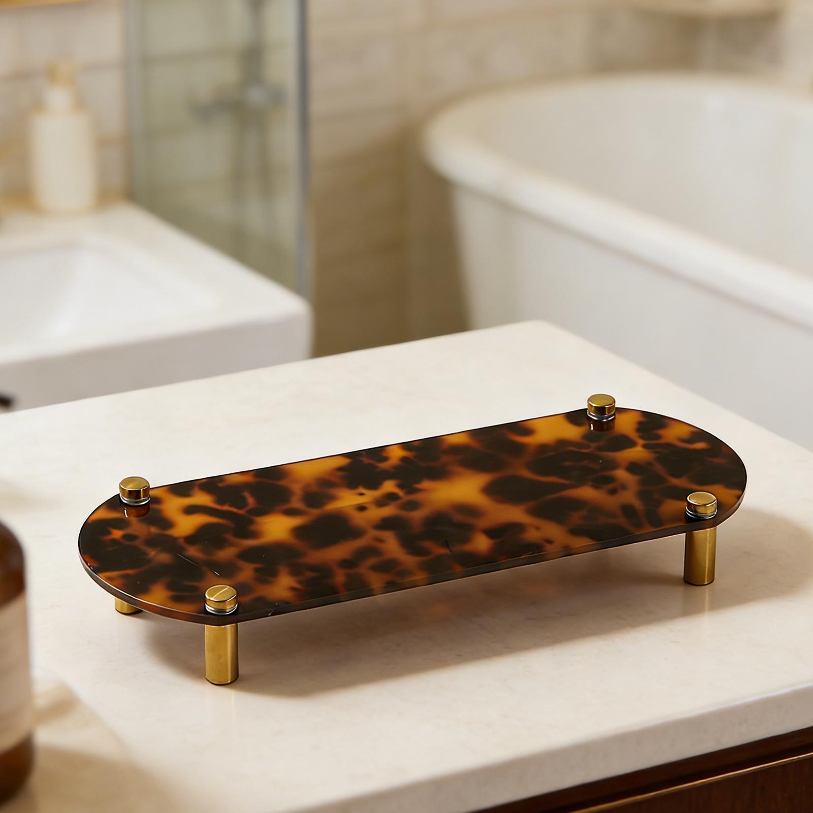Bathroom Counter Tray Tortoise - Storage Food Tray review and price