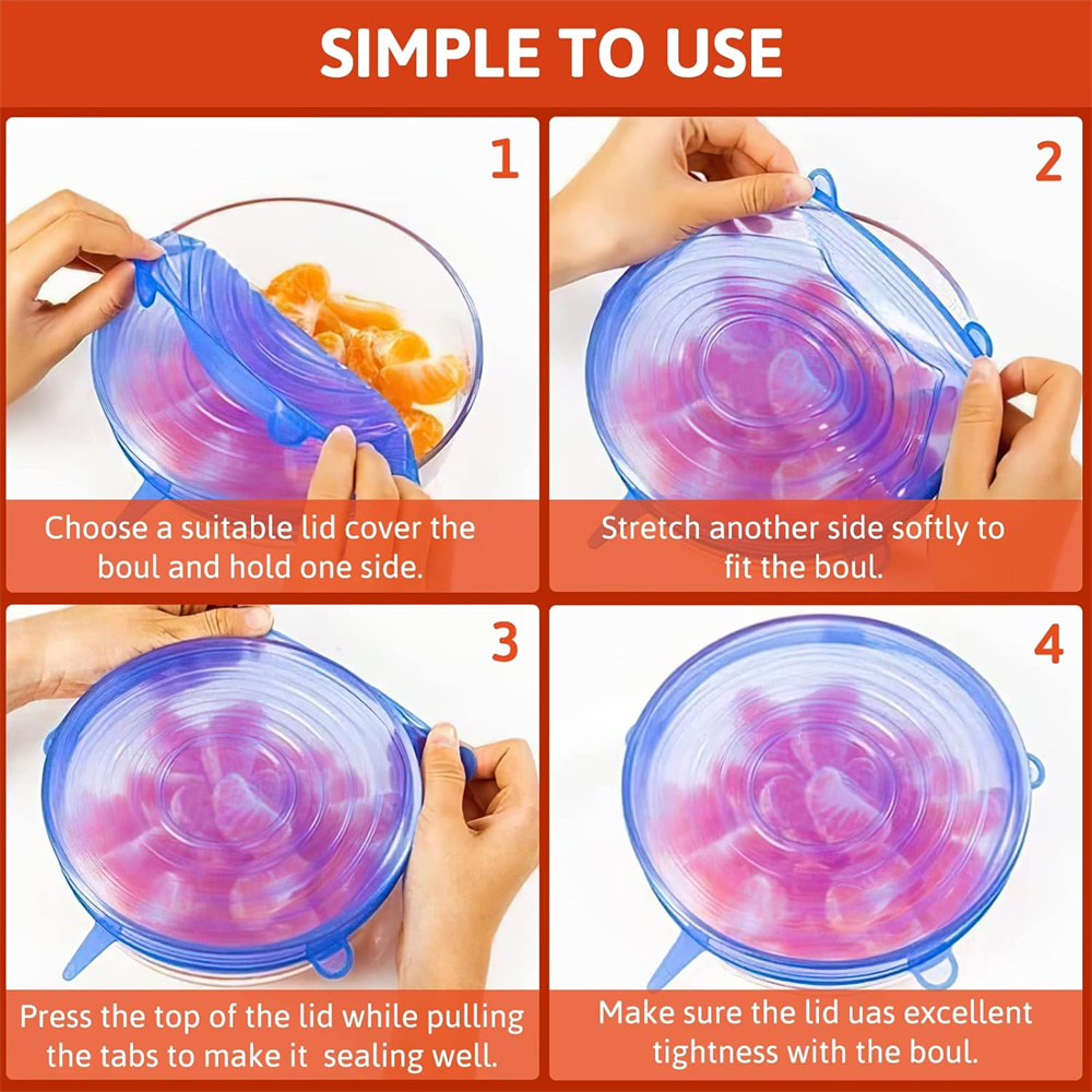 6Pcs Food Grade Silicone Prese - Silicone Stretch Lid review and price