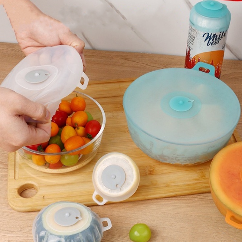 4Pcs/Set Silicone Fresh-keepin - Silicone Stretch Lid review and price