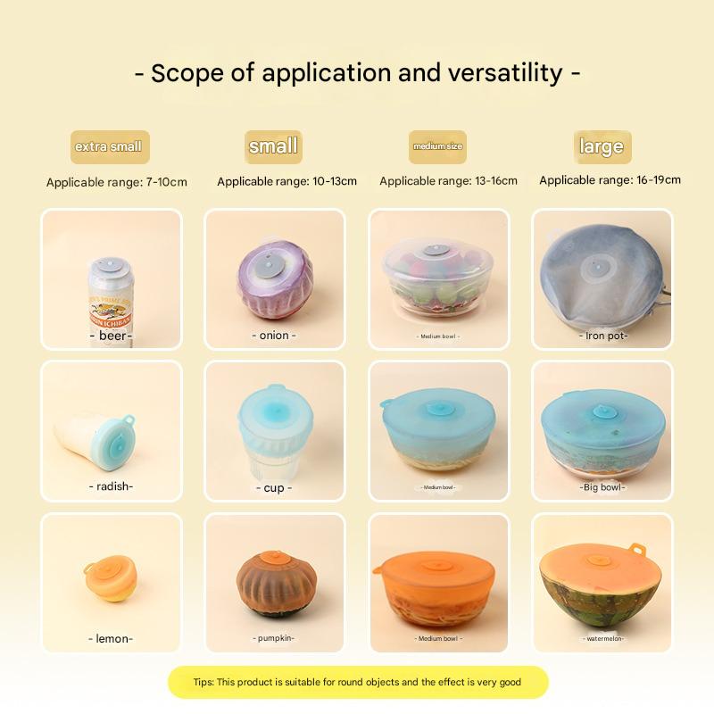 4Pcs/Set Silicone Fresh-keepin - Silicone Stretch Lid review and price
