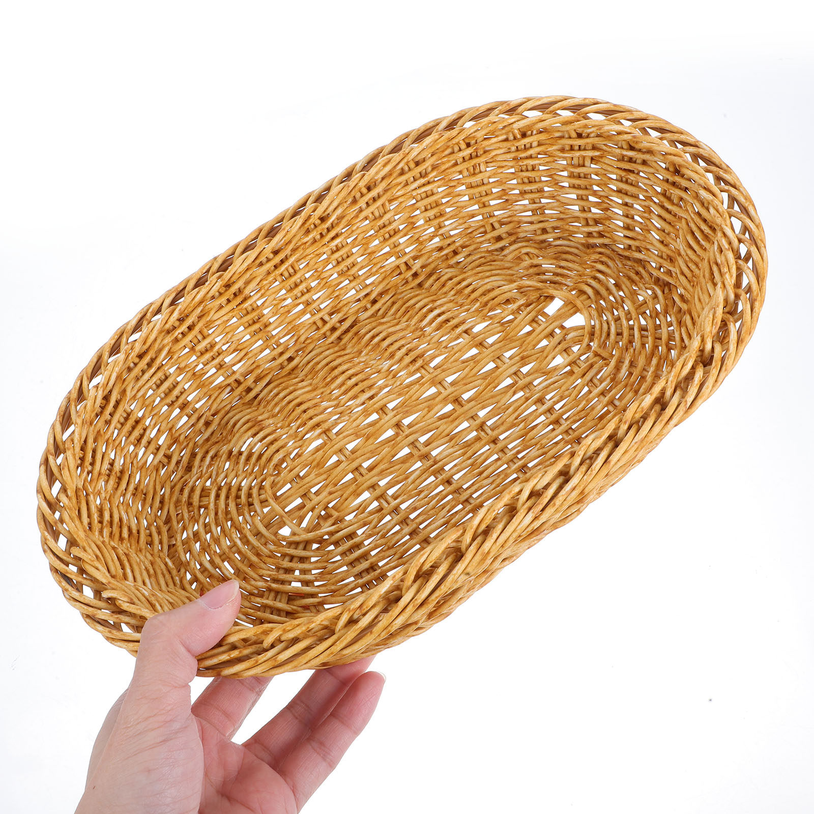 Plastic Woven Oval Bread Baske - Storage Food Tray review and price