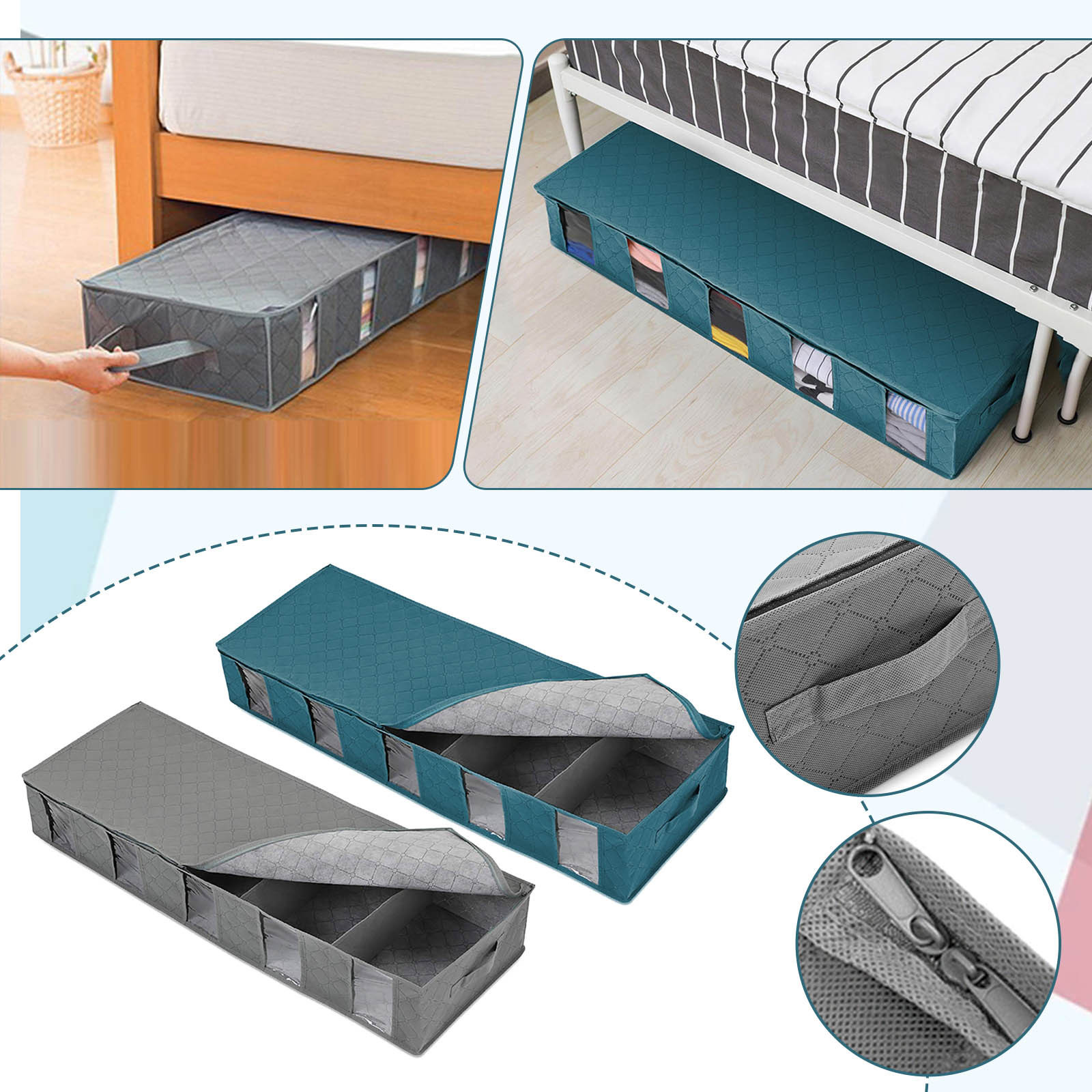 Under Bed Dust-Proof Storage O - Food Storage Under Bed review and price