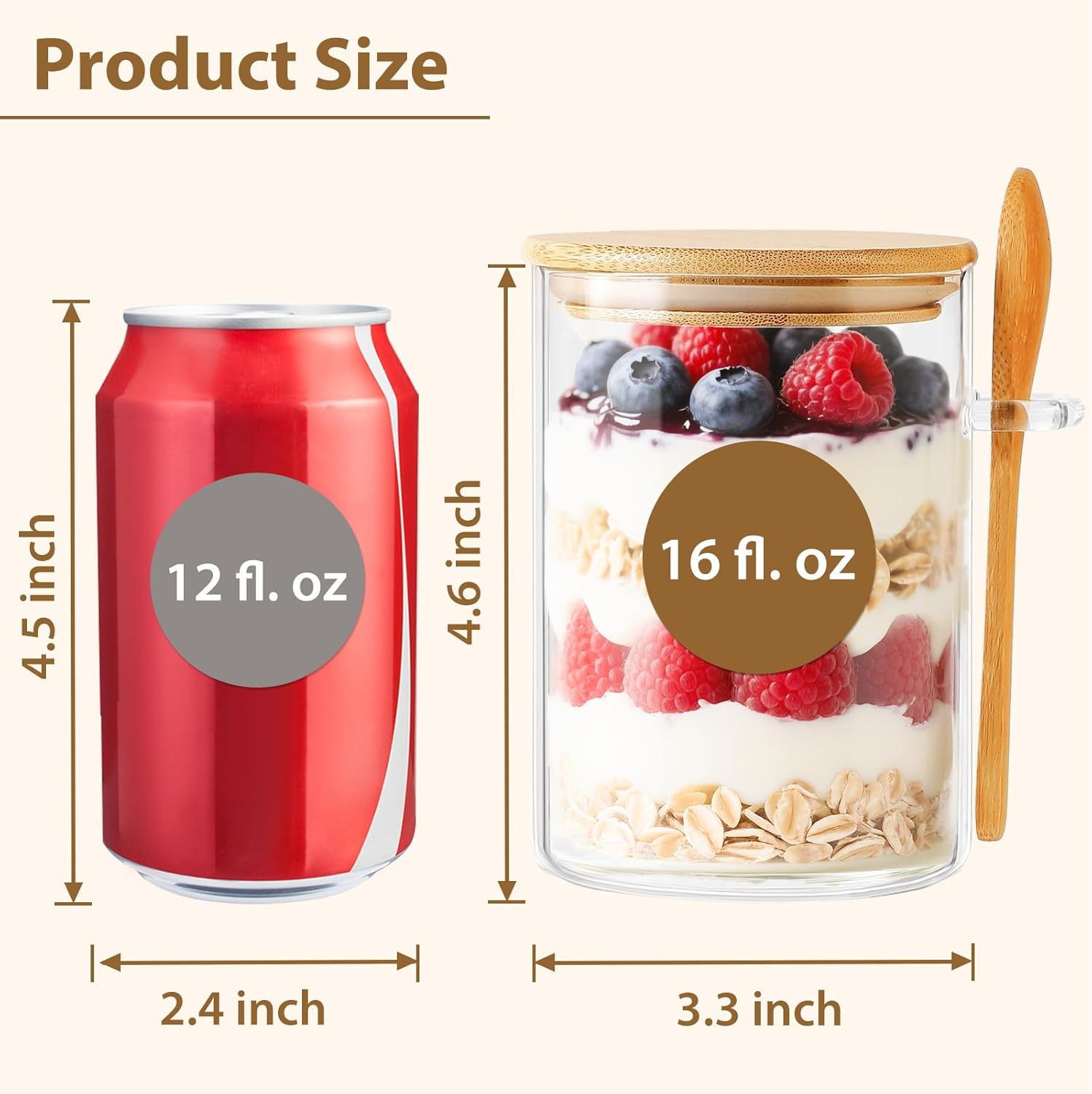 6 Pack Overnight Oats Containe - Glass Meal Prep Container review and price