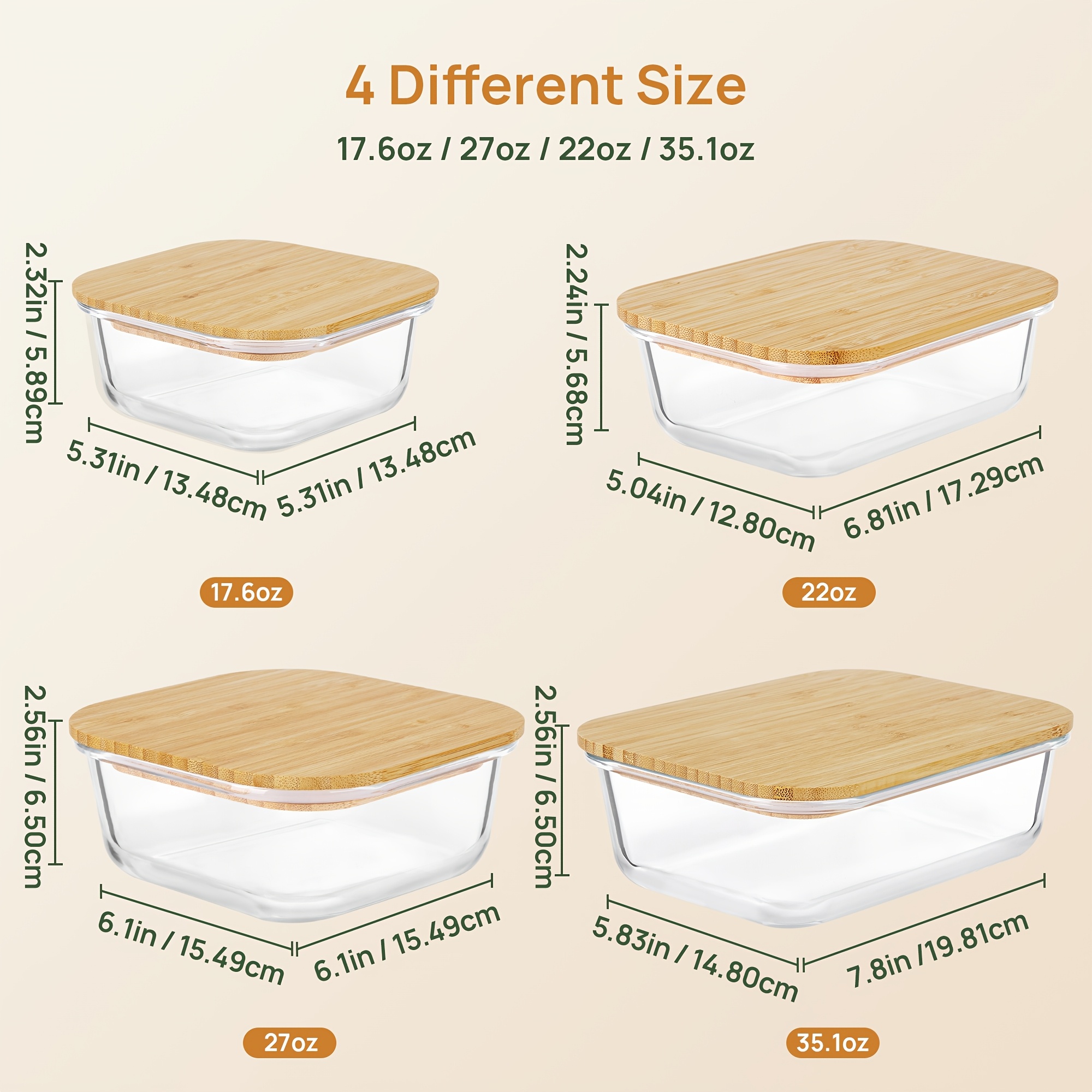 8pcs(4pcs Containers And 4pcs  - Glass Meal Prep Container review and price