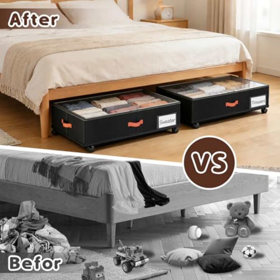 2026Under Bed Storage with Whe - Food Storage Under Bed review and price