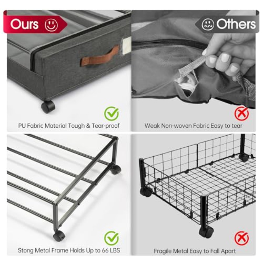 2026Under Bed Storage with Whe - Food Storage Under Bed review and price