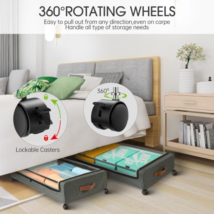 2026Under Bed Storage with Whe - Food Storage Under Bed review and price