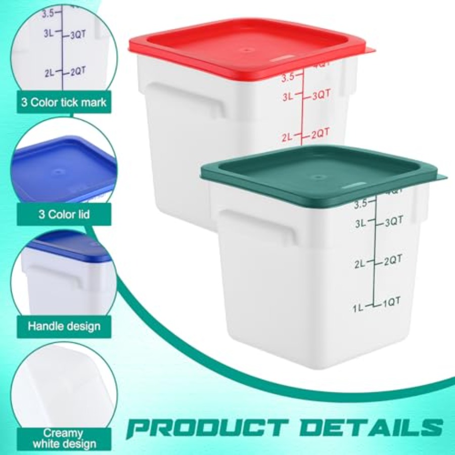 6 Pieces 4 Quart Commercial Fo - Food Storage Quart Containers review and price