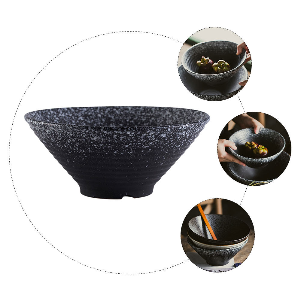 1Pcs Ceramic Ramen Bowl Black  - Food Storage For Restaurant review and price