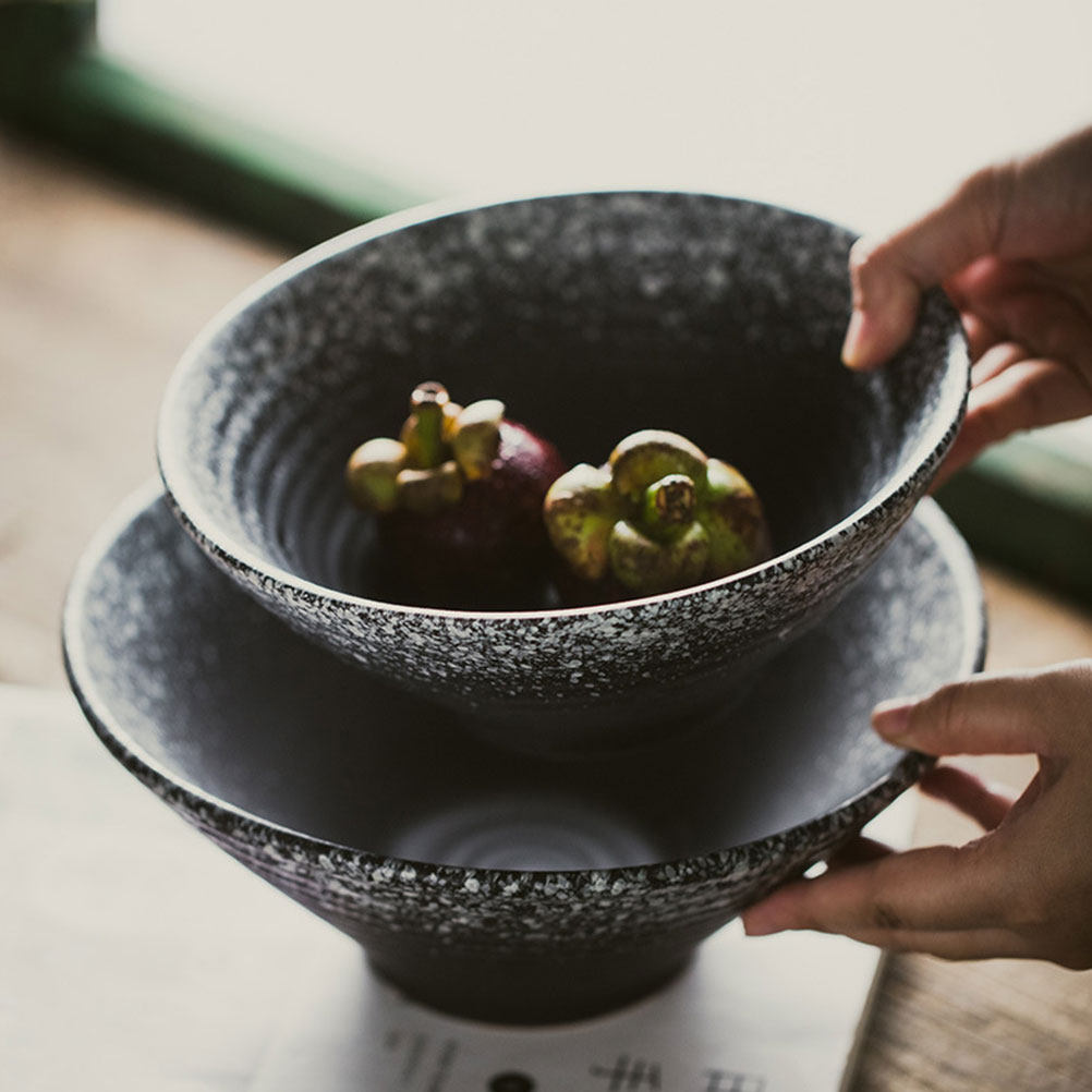 1Pcs Ceramic Ramen Bowl Black  - Food Storage For Restaurant review and price