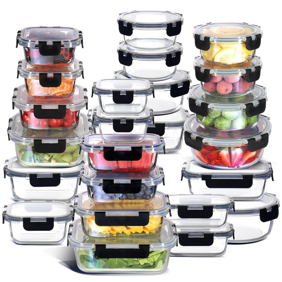 48pc Glass Storage Containers  - Glass Meal Prep Container review and price