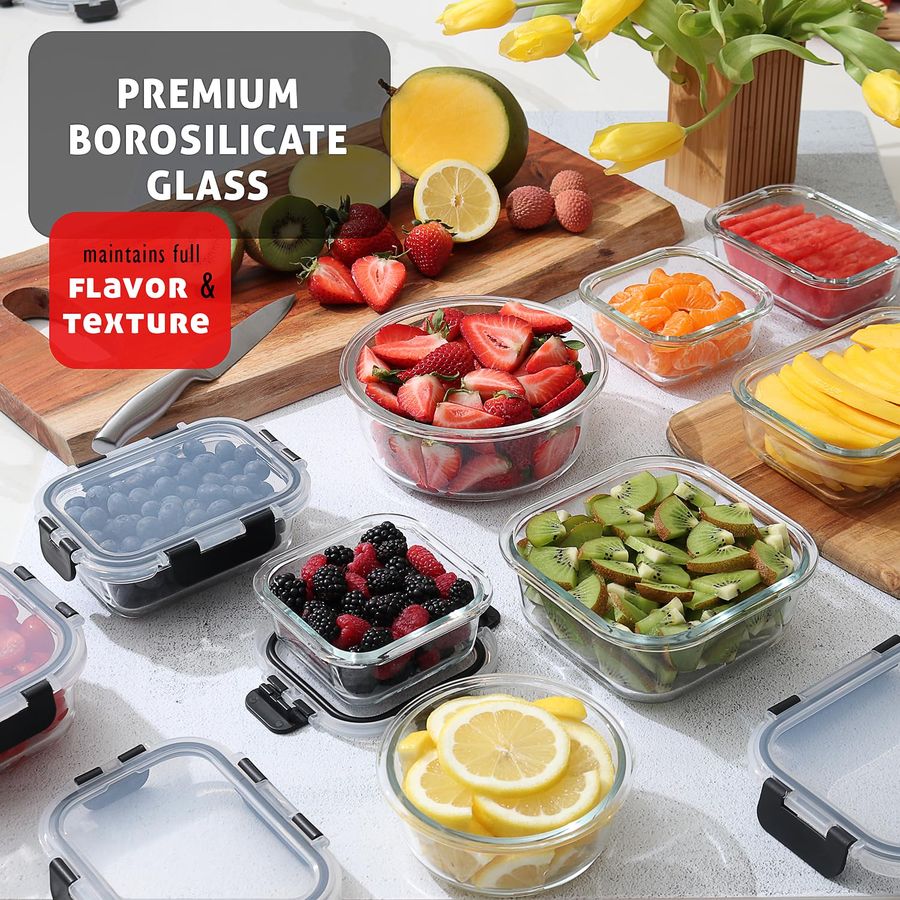 48pc Glass Storage Containers  - Glass Meal Prep Container review and price