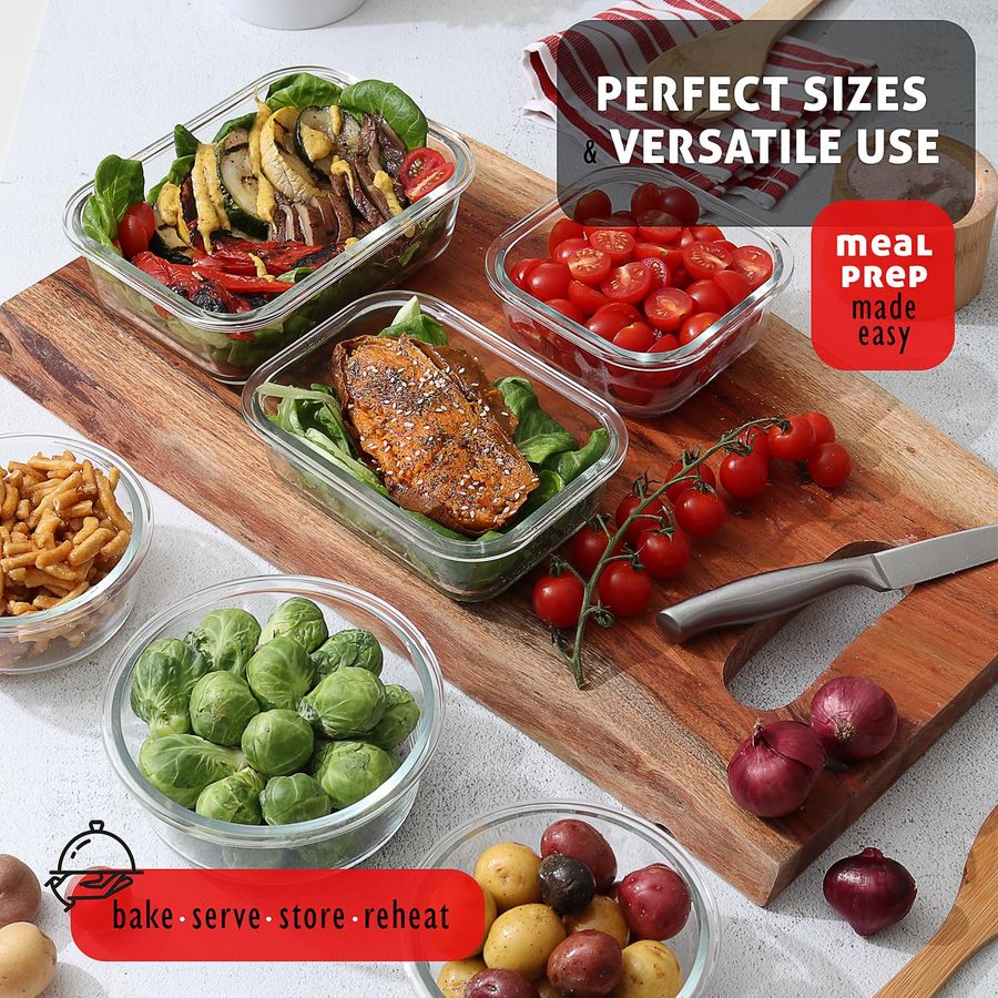 48pc Glass Storage Containers  - Glass Meal Prep Container review and price