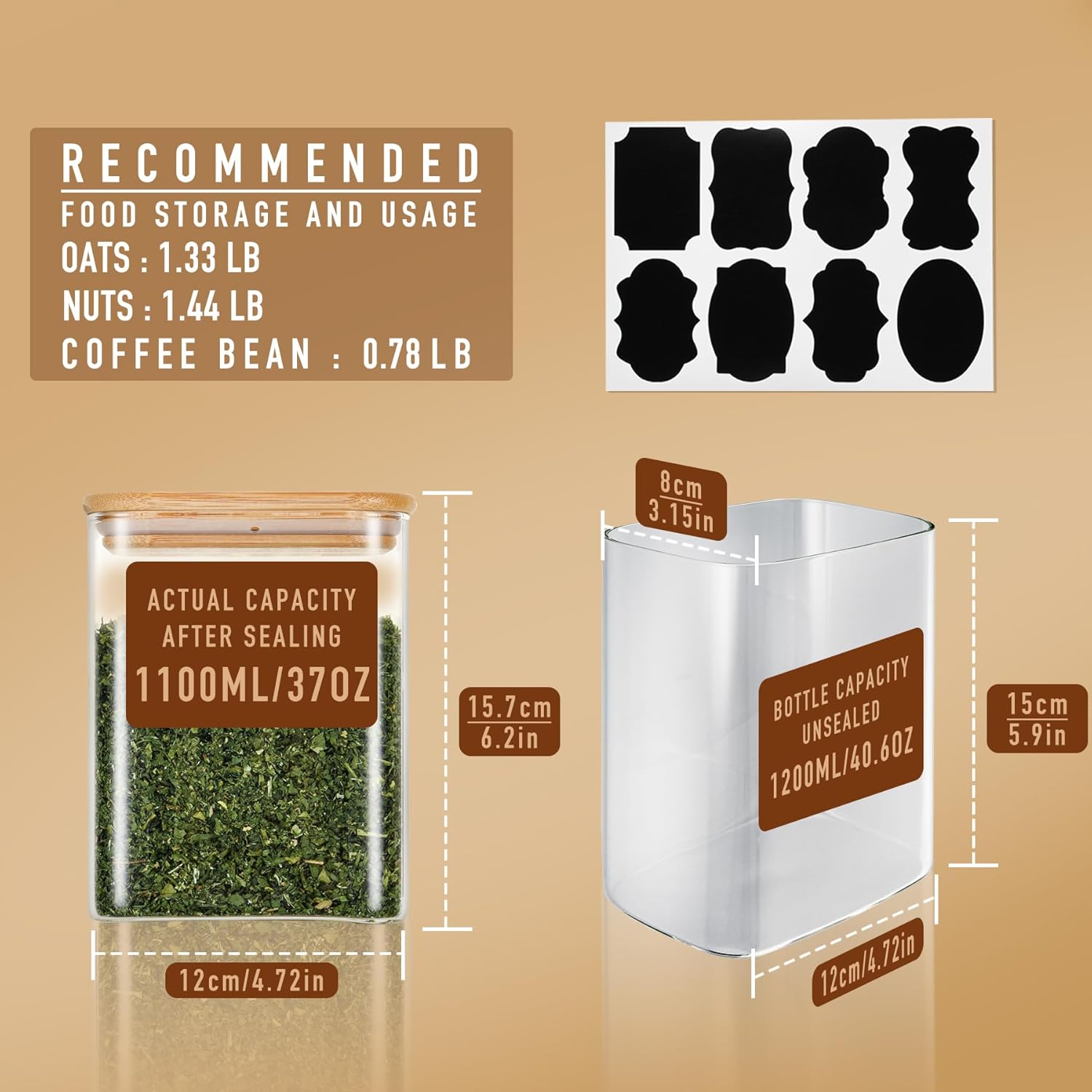 37oz Rectangle Airtight Glass  - Food Storage And Containers review and price