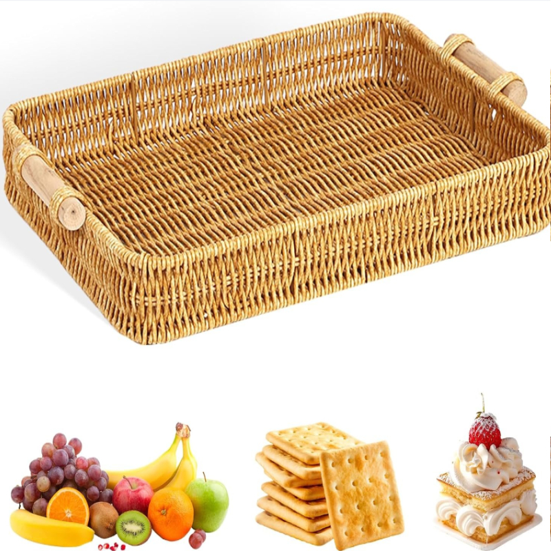 Wicker Tray Rectangular Rattan - Food Storage For Restaurant review and price