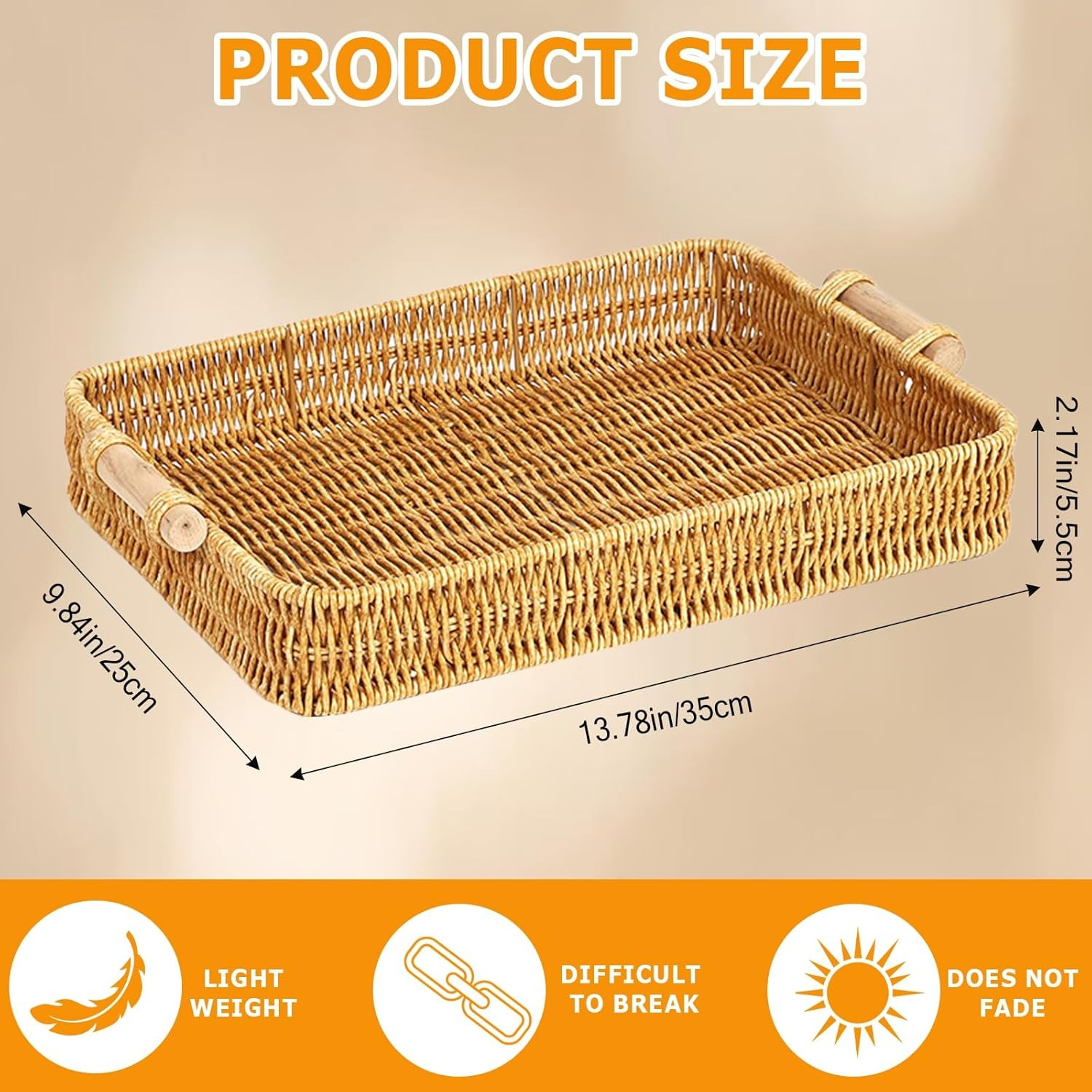 Wicker Tray Rectangular Rattan - Food Storage For Restaurant review and price