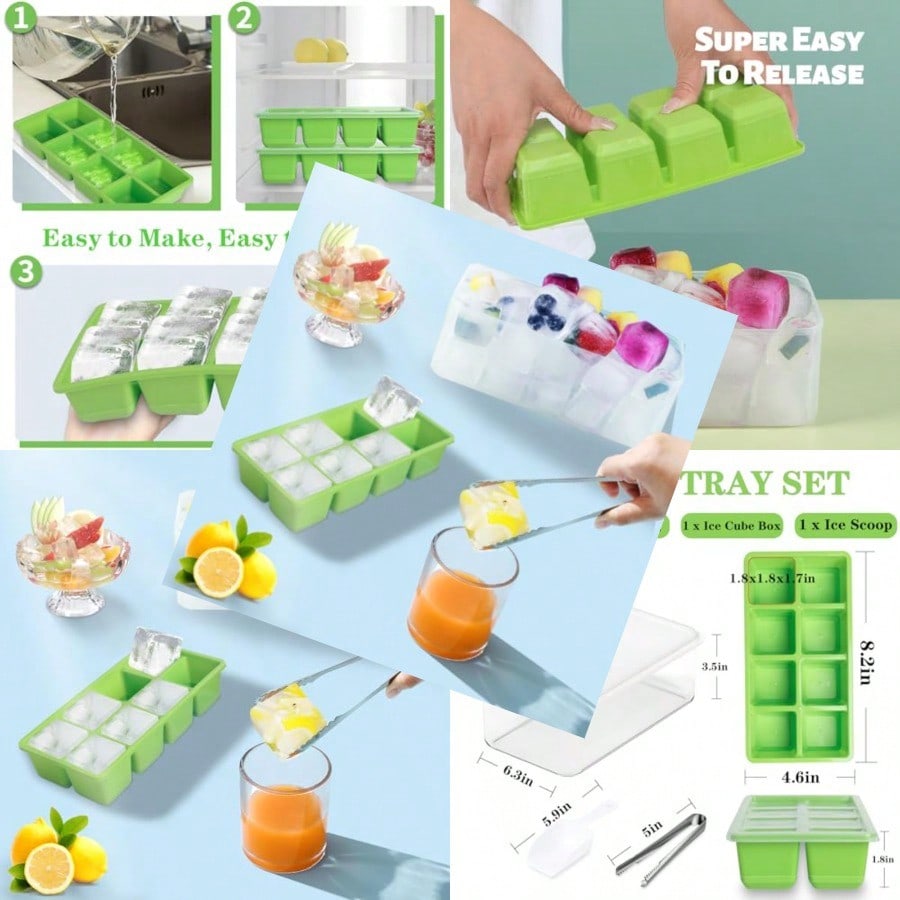 Ice Trays For Freezer With Lid - Storage Food Tray review and price