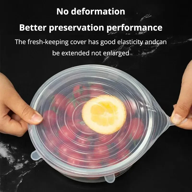 6/12pcs Adjustable Elastic Sil - Silicone Stretch Lid review and price