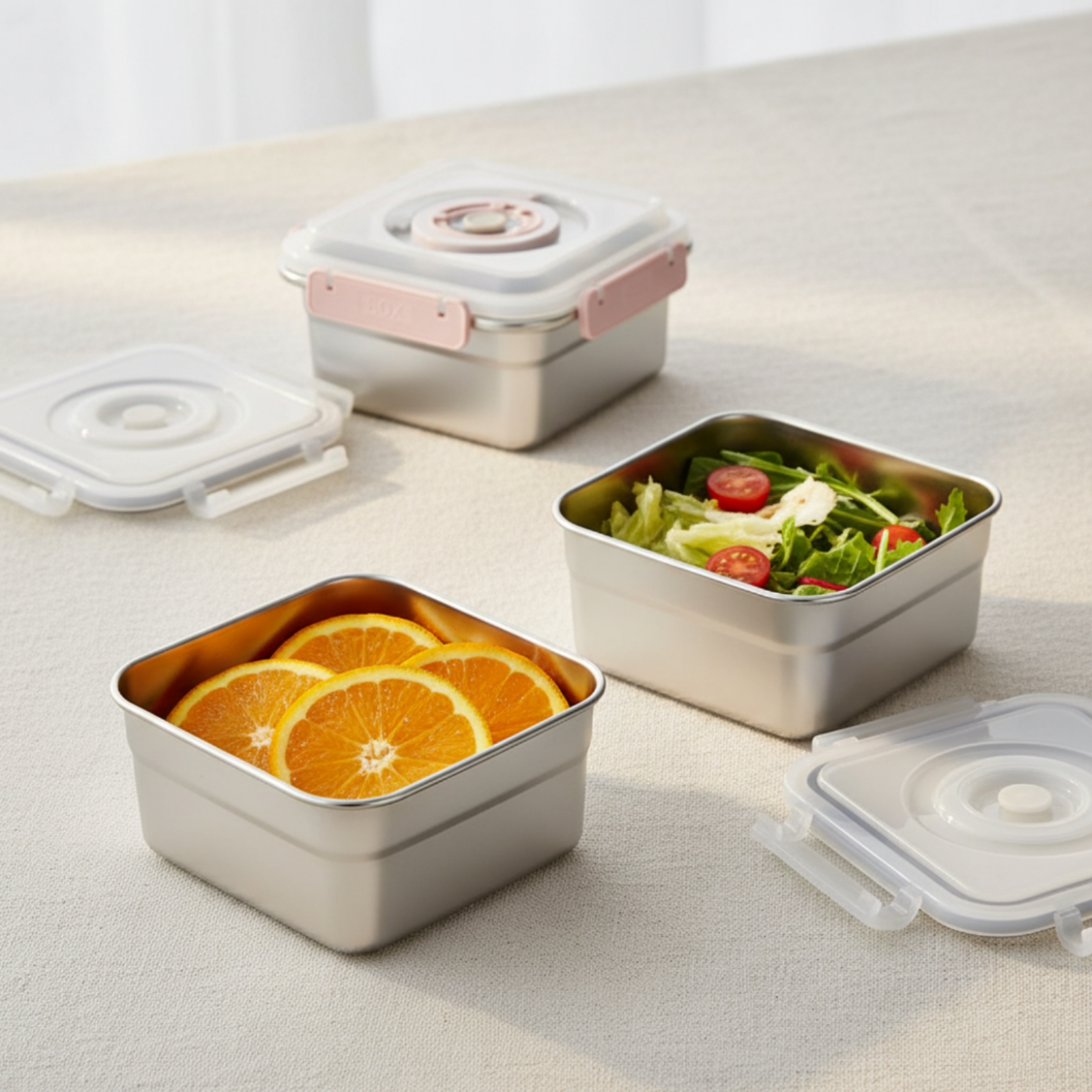 3 Pieces Stainless Steel Food  - Food Storage For Refrigerator review and price