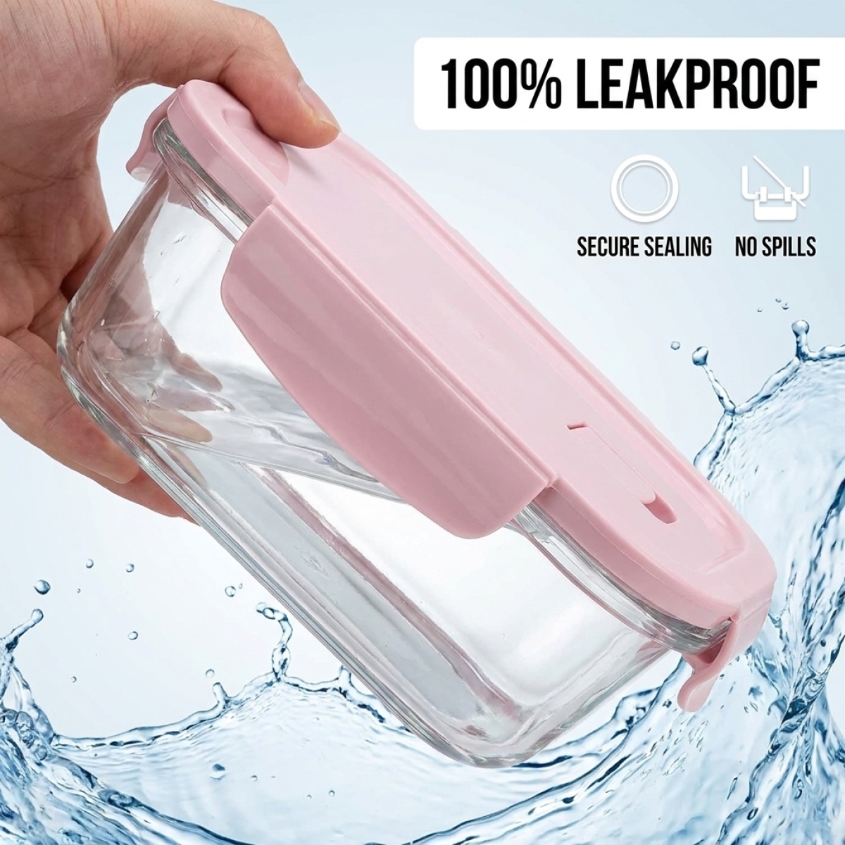 Hot Sale Pink Glass Bow–Secure - Glass Meal Prep Container review and price