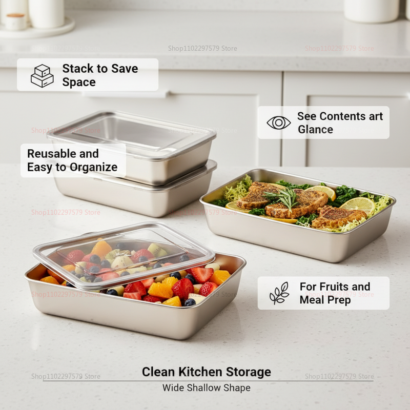 Plate Stainless Steel Food Con - Storage Food Tray review and price