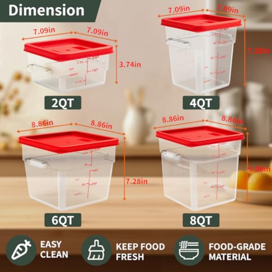 6 Quart Set of 4 Food Storage  - Food Storage Quart Containers review and price