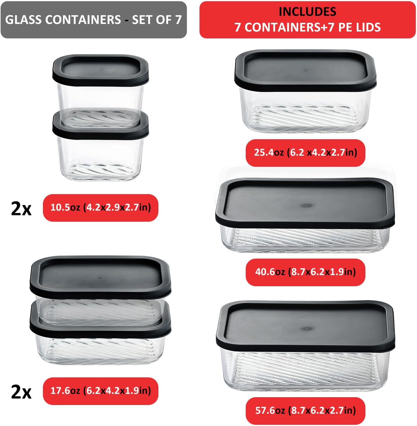 7 Pack Glass Meal Prep Contain - Glass Meal Prep Container review and price