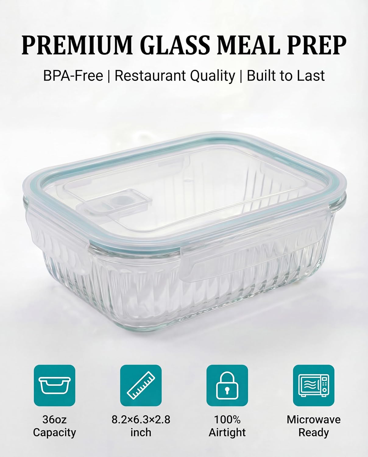 5-Packs, 36 Oz Glass Meal Prep - Glass Meal Prep Container review and price