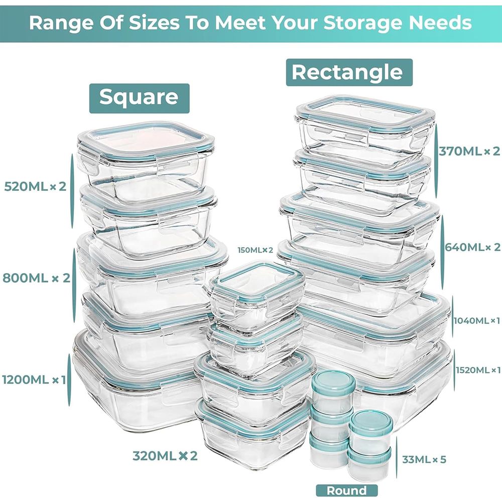Pc Set Glass Food Storage Cont - Glass Meal Prep Container review and price