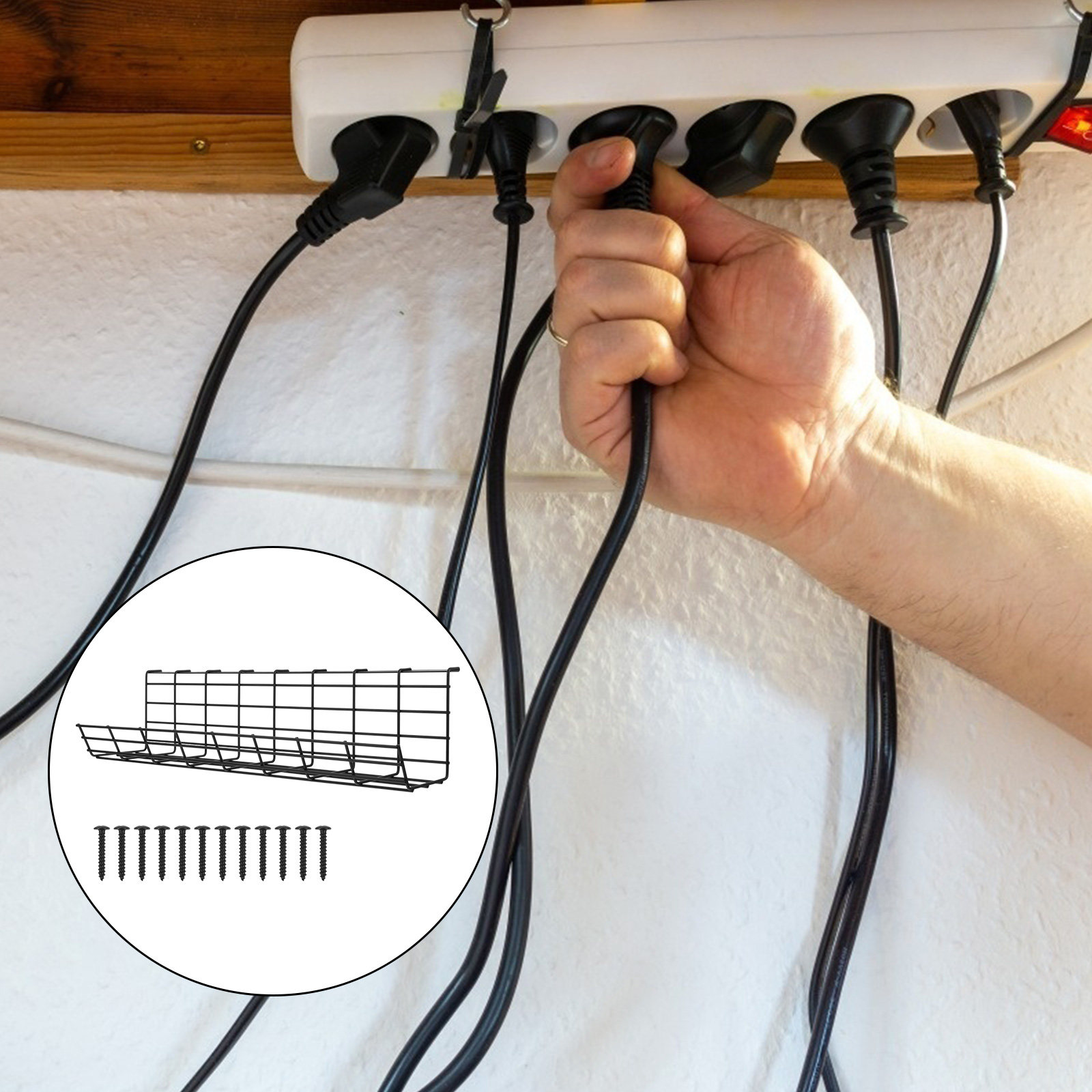1Pcs Under Desk Cable Manageme - Storage Food Tray review and price