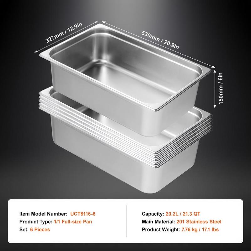 6 Pack Buffet Trays Full Size  - Storage Food Tray review and price