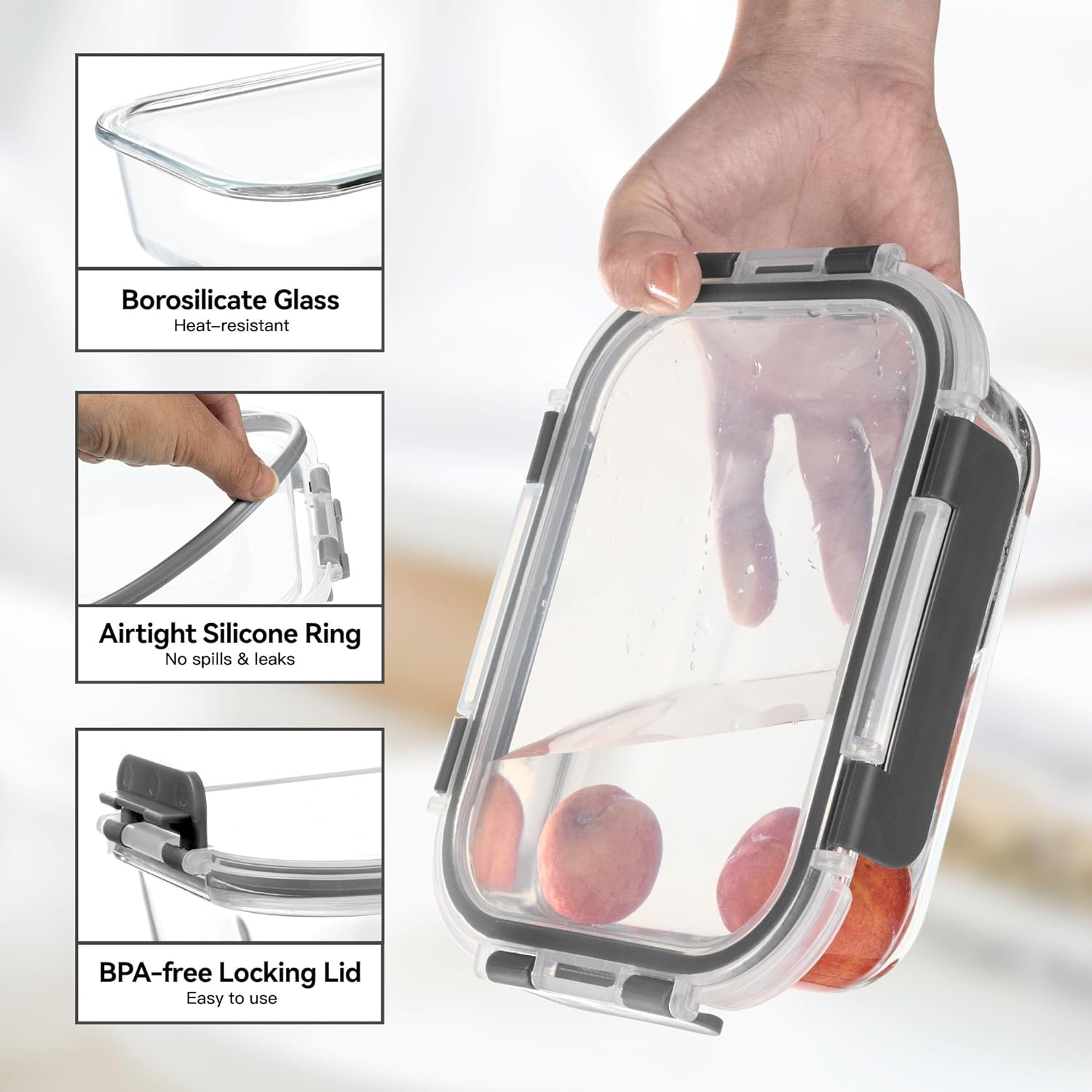Glass Food Storage Containers, - Glass Meal Prep Container review and price
